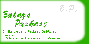 balazs paskesz business card